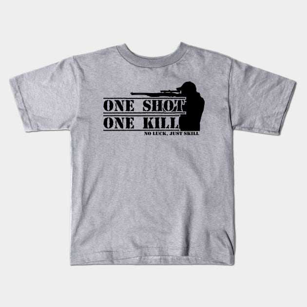 One Shoot One Kill Kids T-Shirt by SheepDog